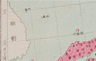 지도 내 울릉도, 독도, 오키 부분